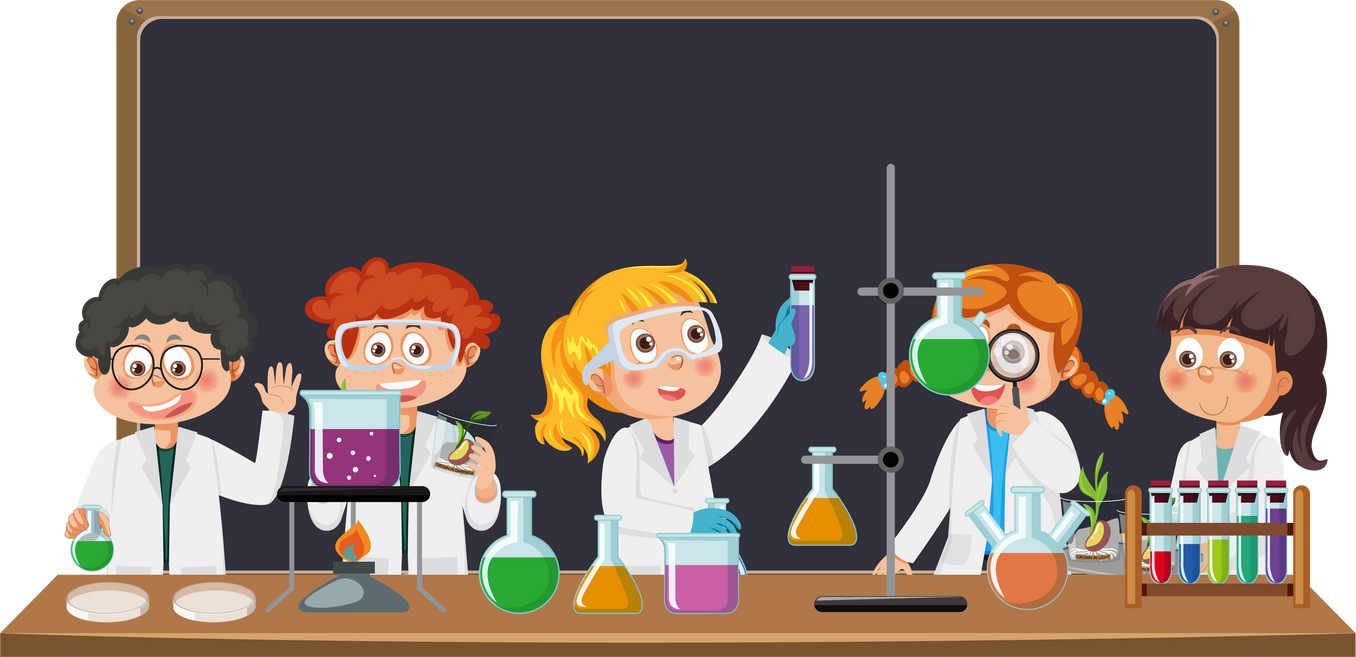 Scientist Kids Doing Chemical Experiment